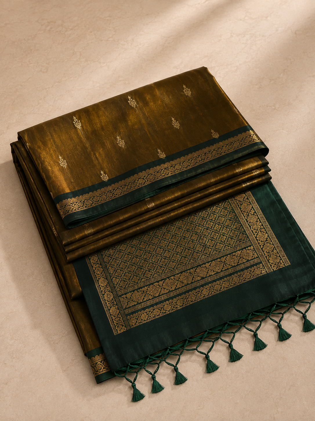 Aadhya – Mehendi Green Uppada Silk Saree
