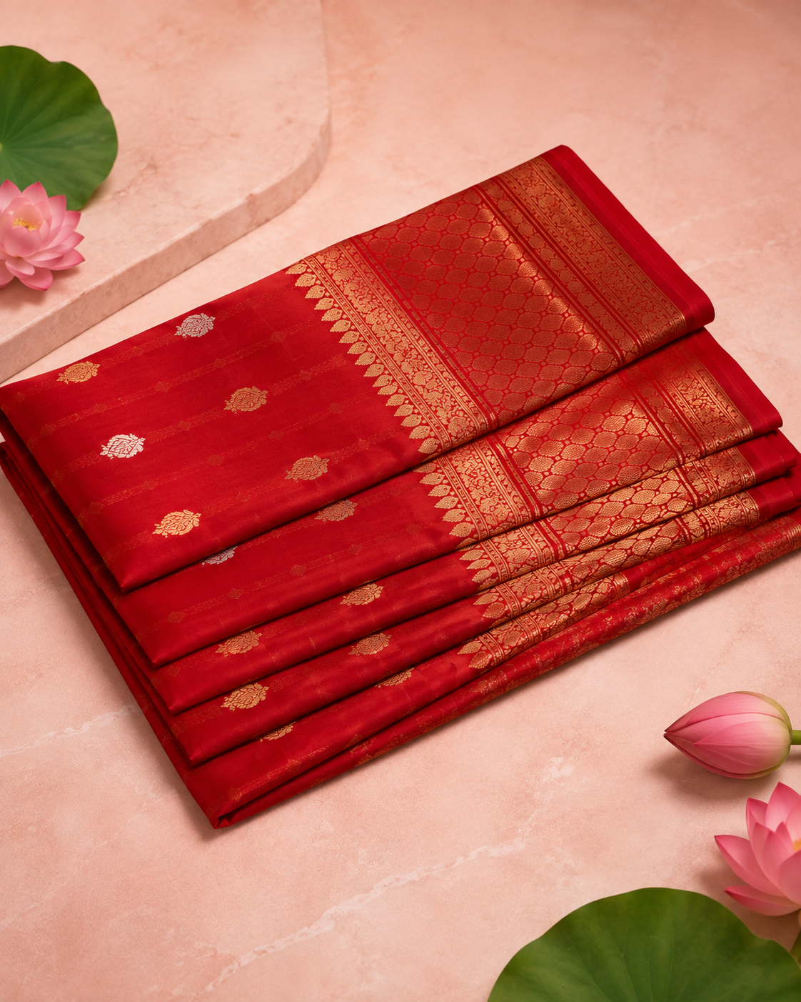 Anushka – Red Kora Banarasi Organza Saree
