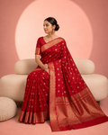 Anushka – Red Kora Banarasi Organza Saree