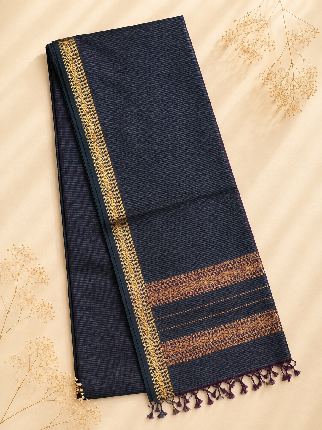 Banani – Grey Garbha Reshmi Maheshwari Silk Saree
