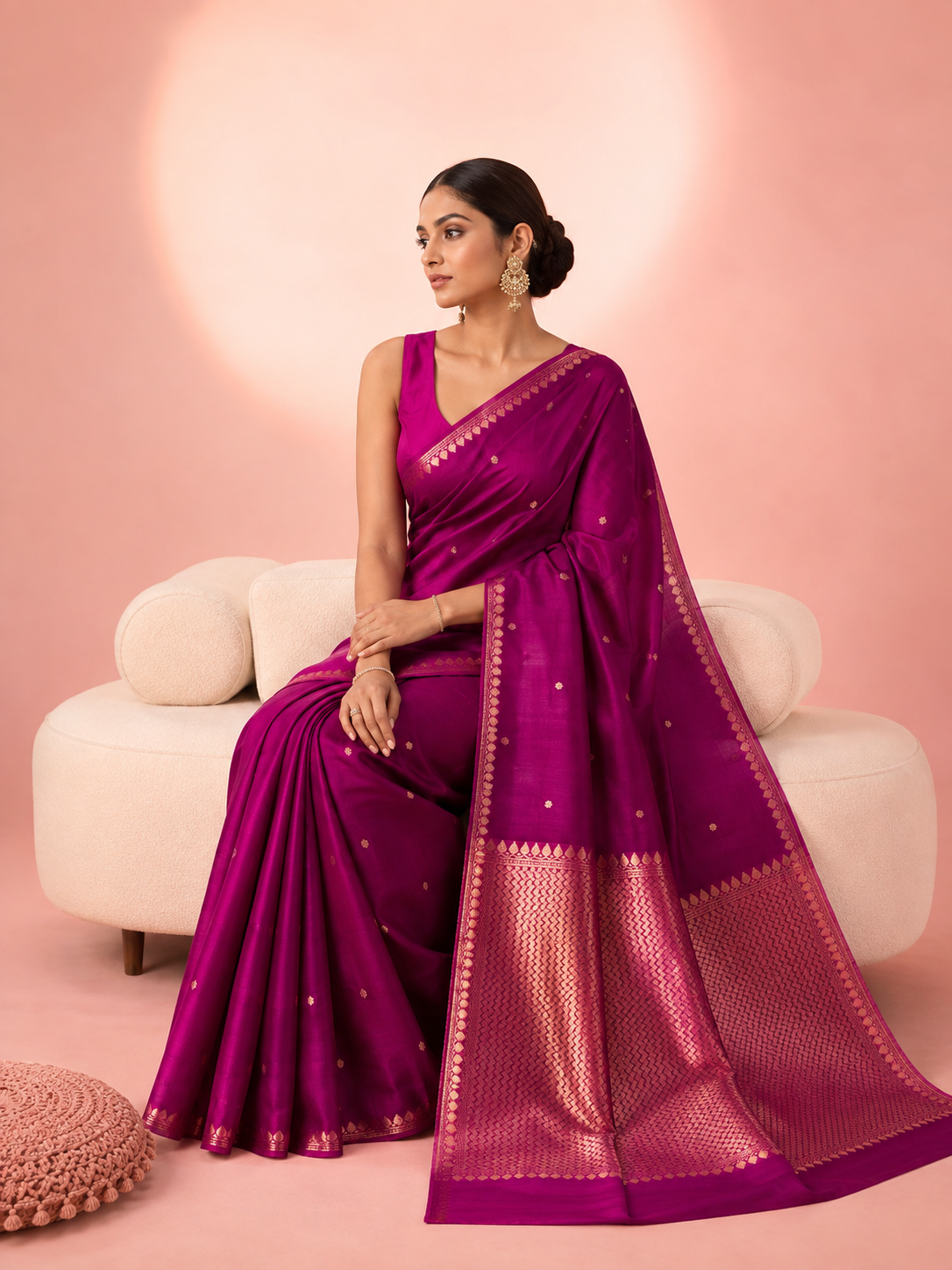 Bhakti – Kora Silk Saree with Kadwa Motifs