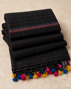Bhargavi – Black Cotton Saree with Kantha Work