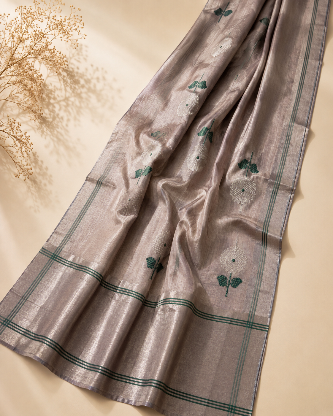 Bhavna – Grey Chanderi Silk Saree