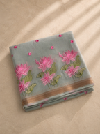 Chanda – Cotton Saree with Lotus Embroidery