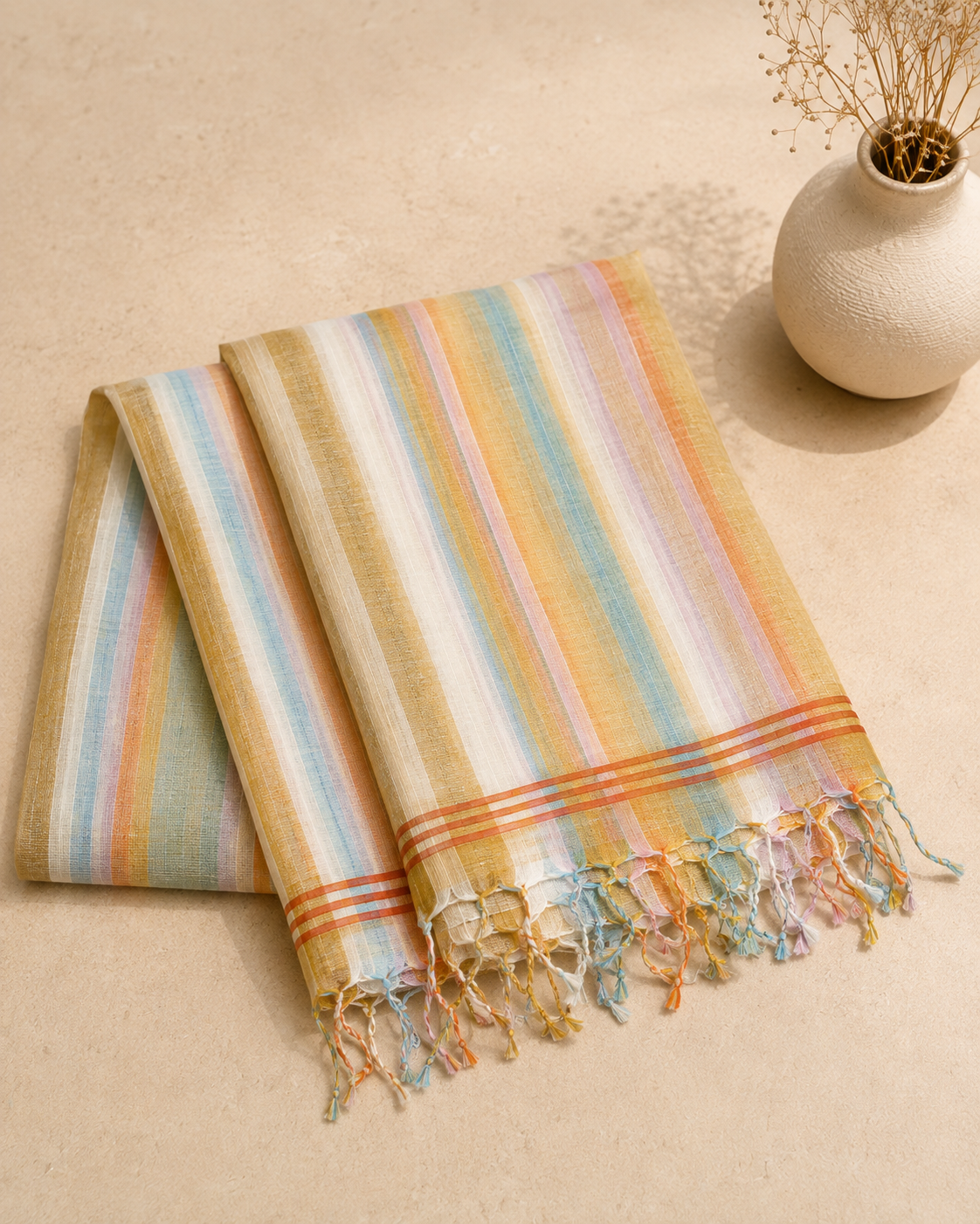 Rang Rekha - Linen Saree