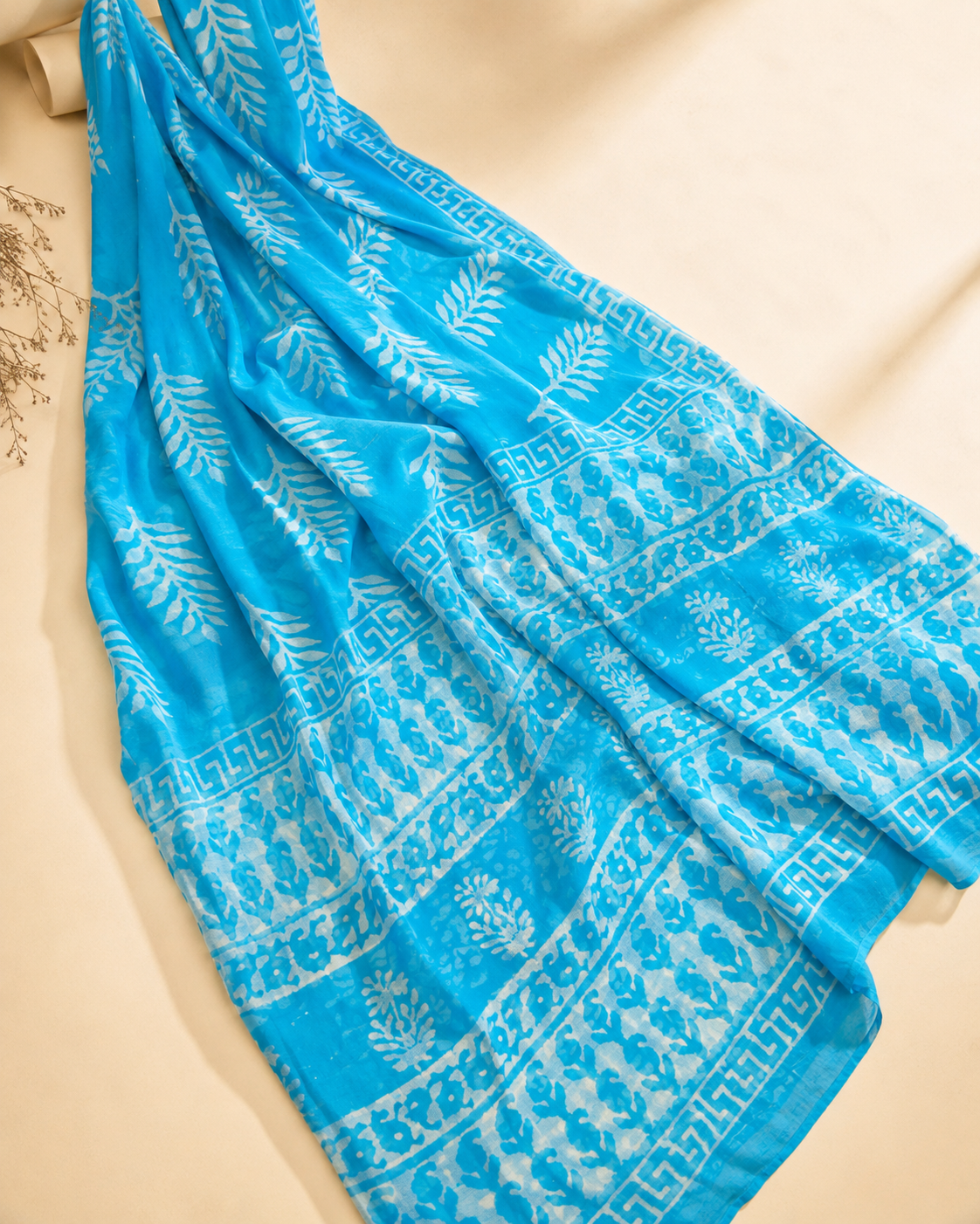 Shivani - Handblock printed Chiffon Saree