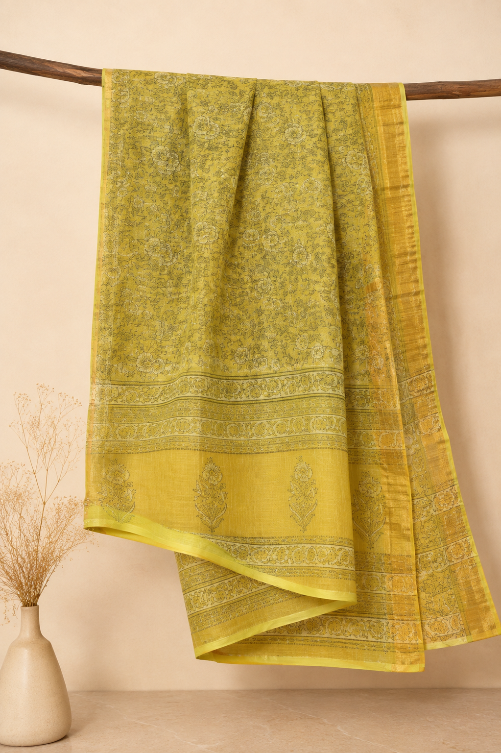 Madhavi – Handblock Printed Kota Doria Saree