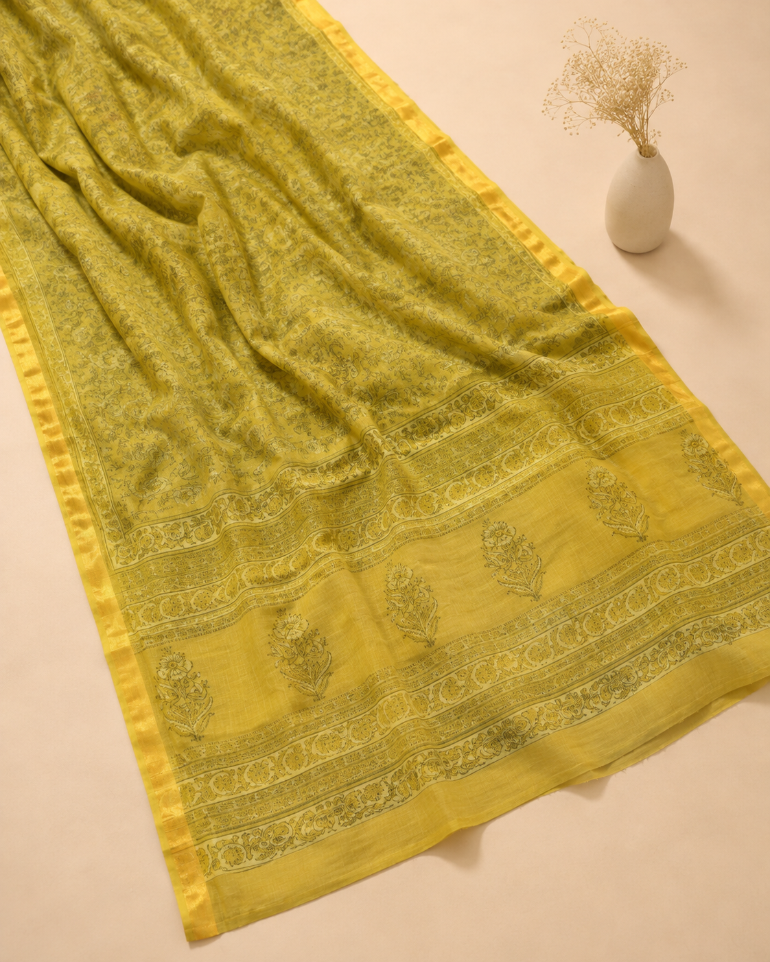 Madhavi – Handblock Printed Kota Doria Saree