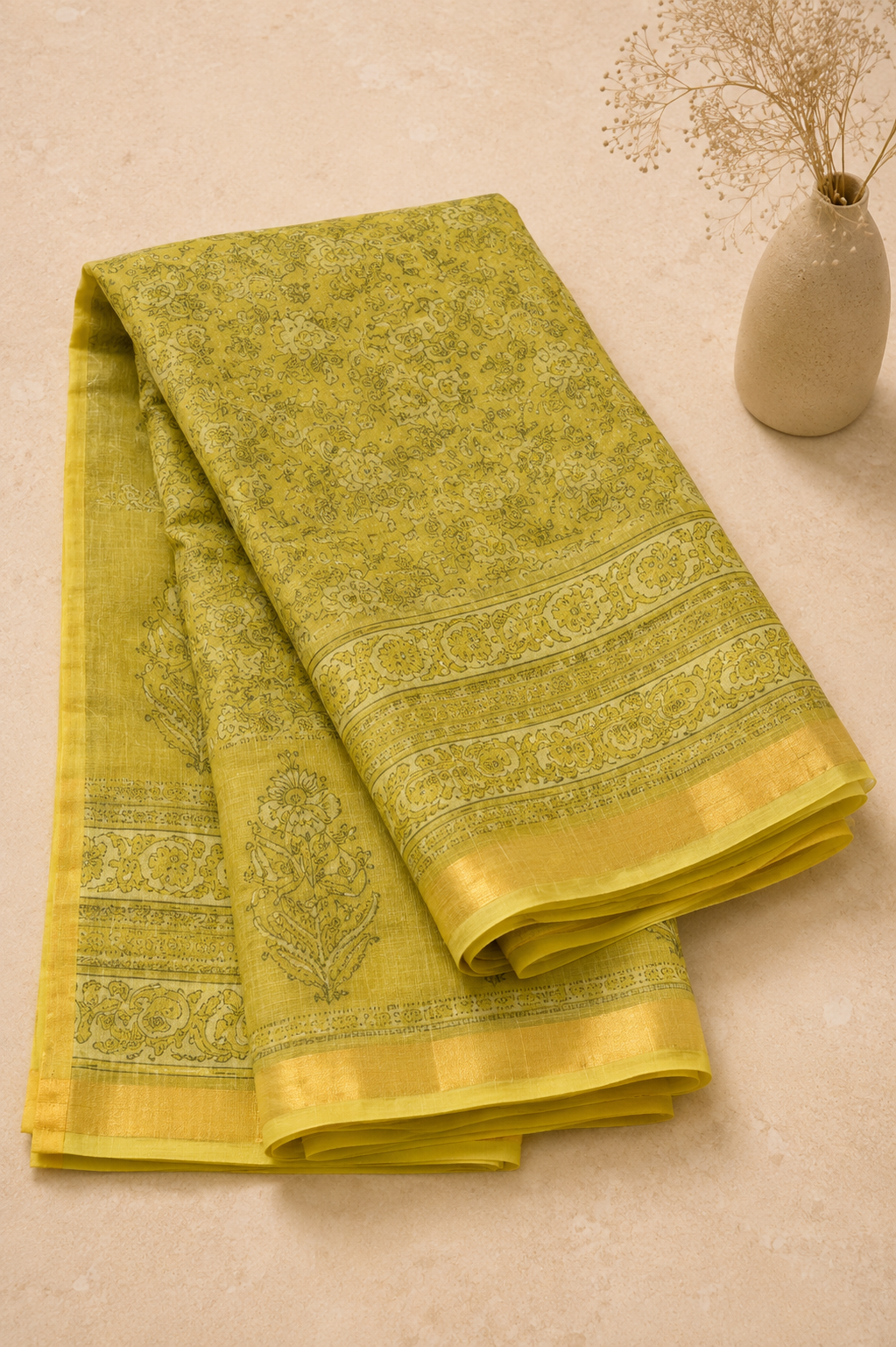 Madhavi – Handblock Printed Kota Doria Saree