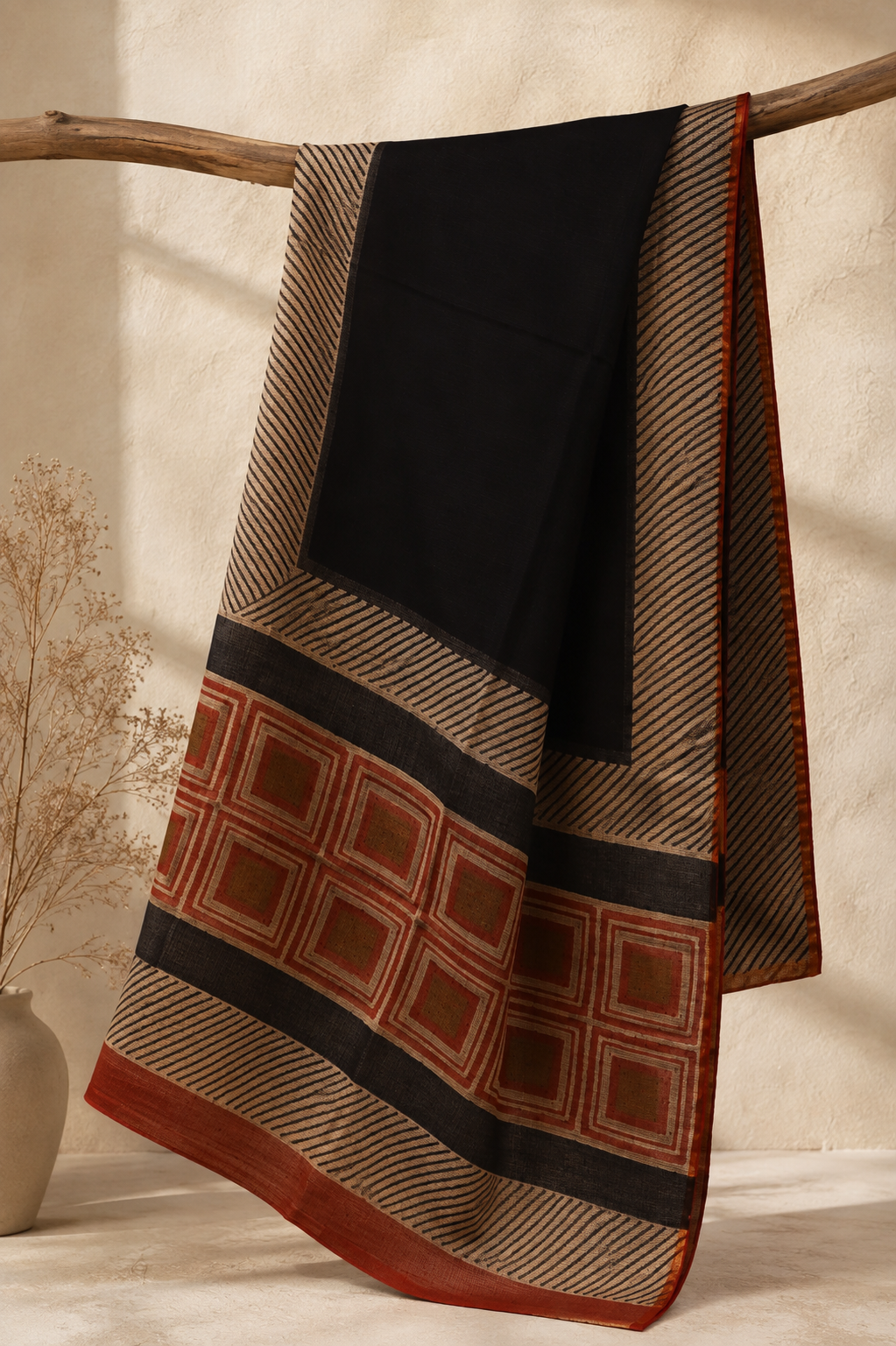 Nishagni – Handblock Printed Kota Doria Saree