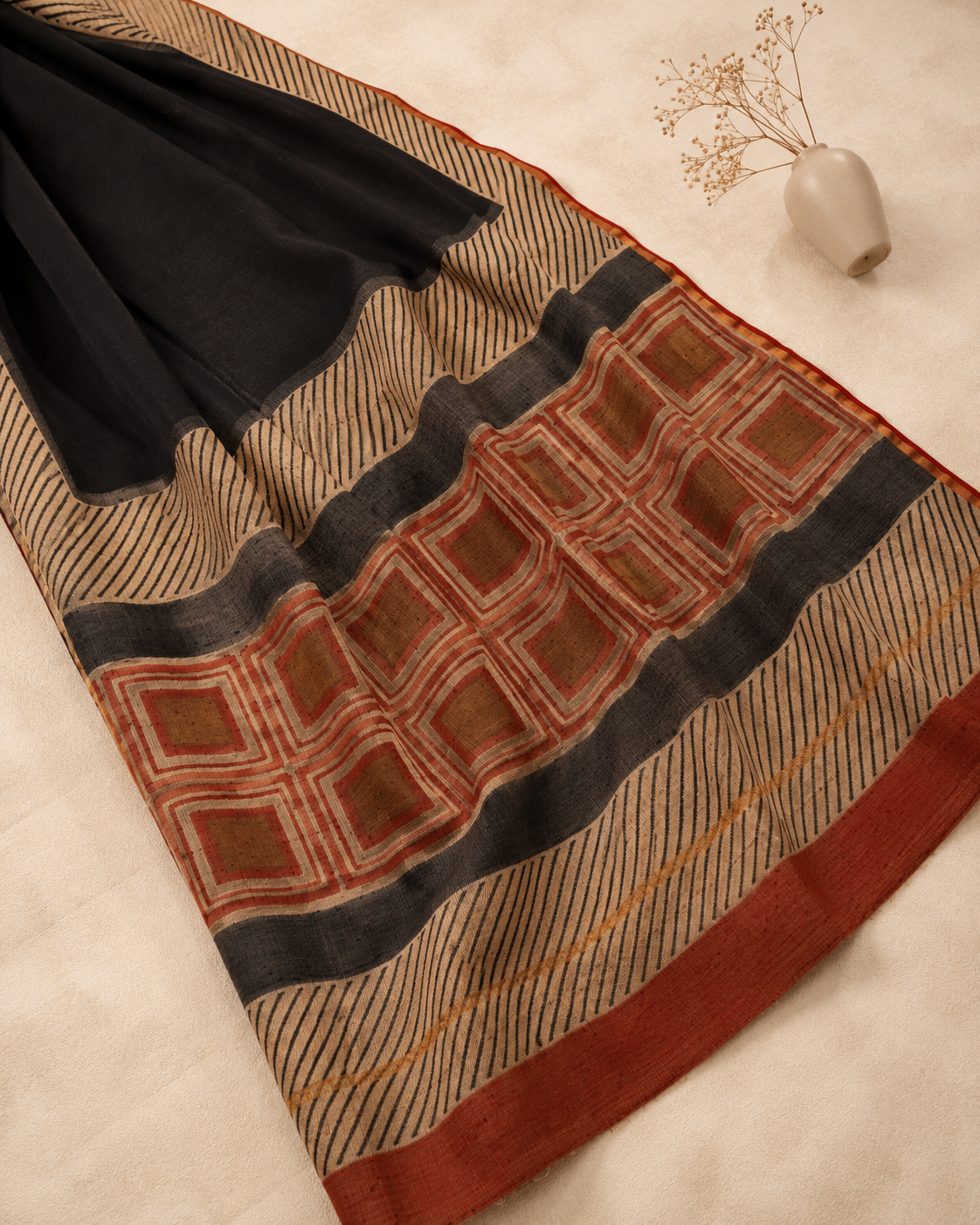 Nishagni – Handblock Printed Kota Doria Saree