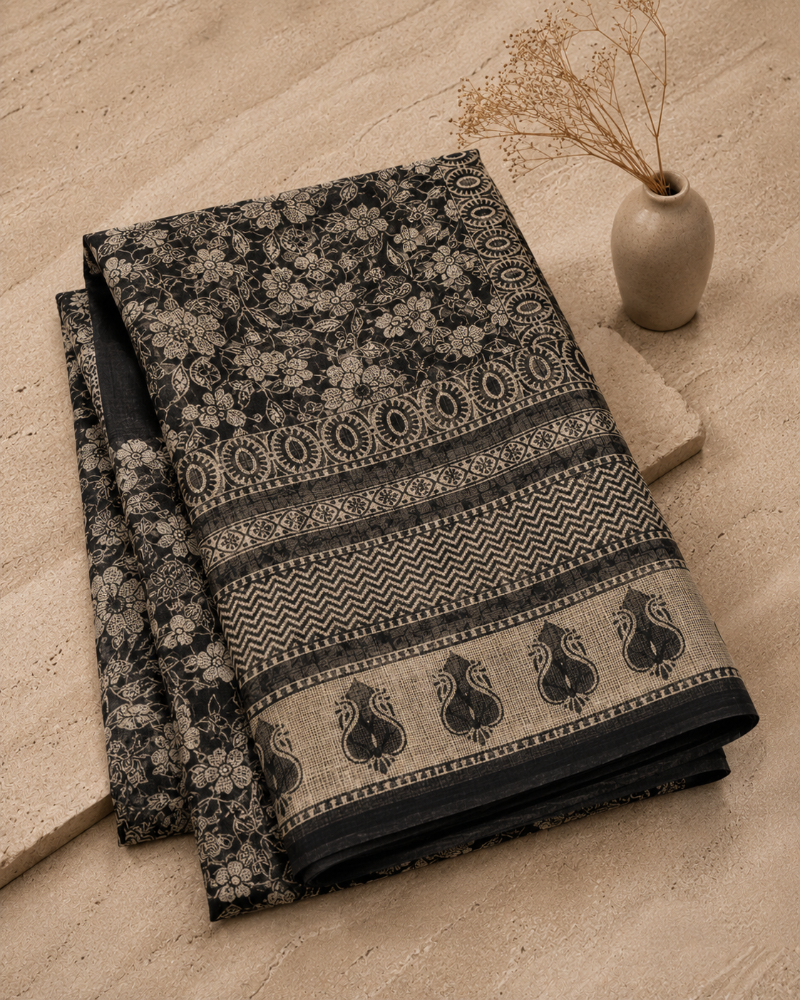 Ratrani – Handblock Printed Kota Doria Saree
