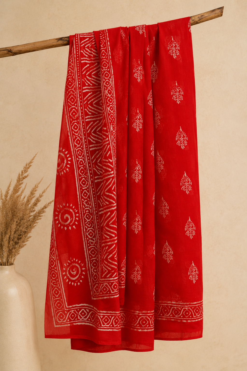 Rohini – Handblock-Printed Chiffon Saree