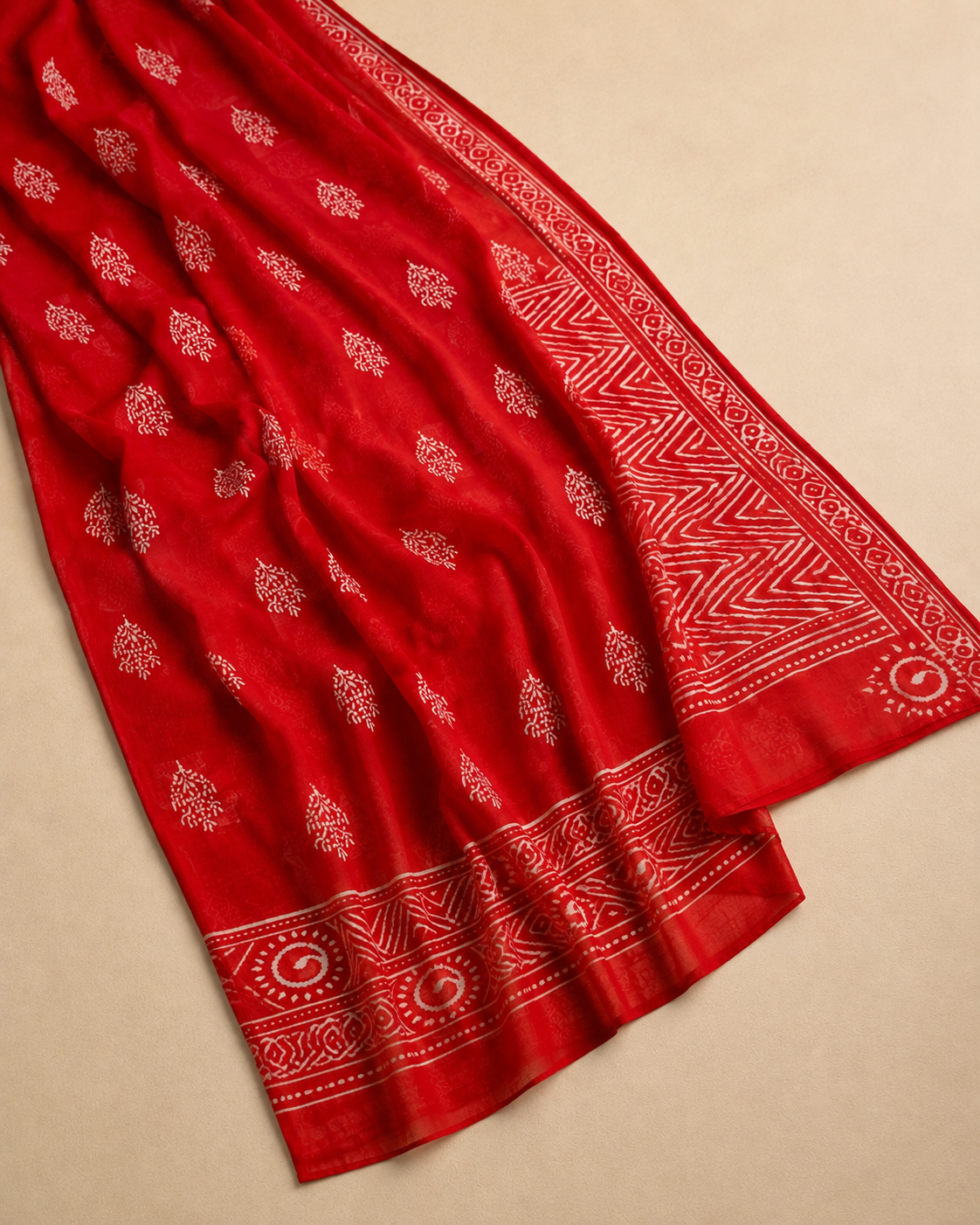 Rohini – Handblock-Printed Chiffon Saree