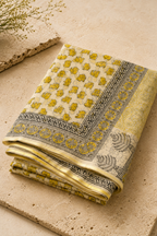 Gajagamini – Handblock Printed Chiffon Double Diamond Saree