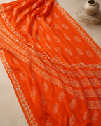 Svarnika – Handblock-printed Chiffon Saree