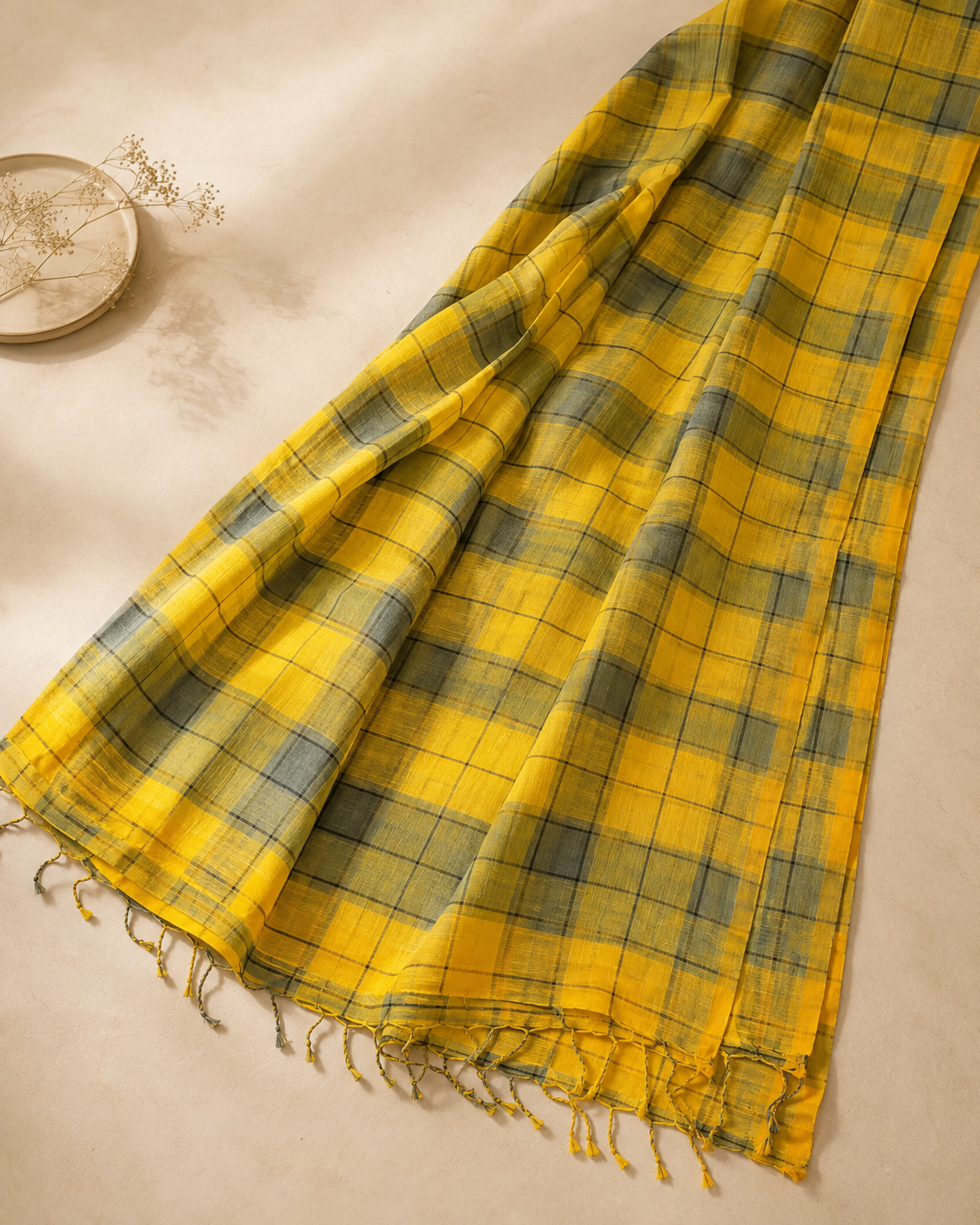 Surya Rekha - Linen Saree