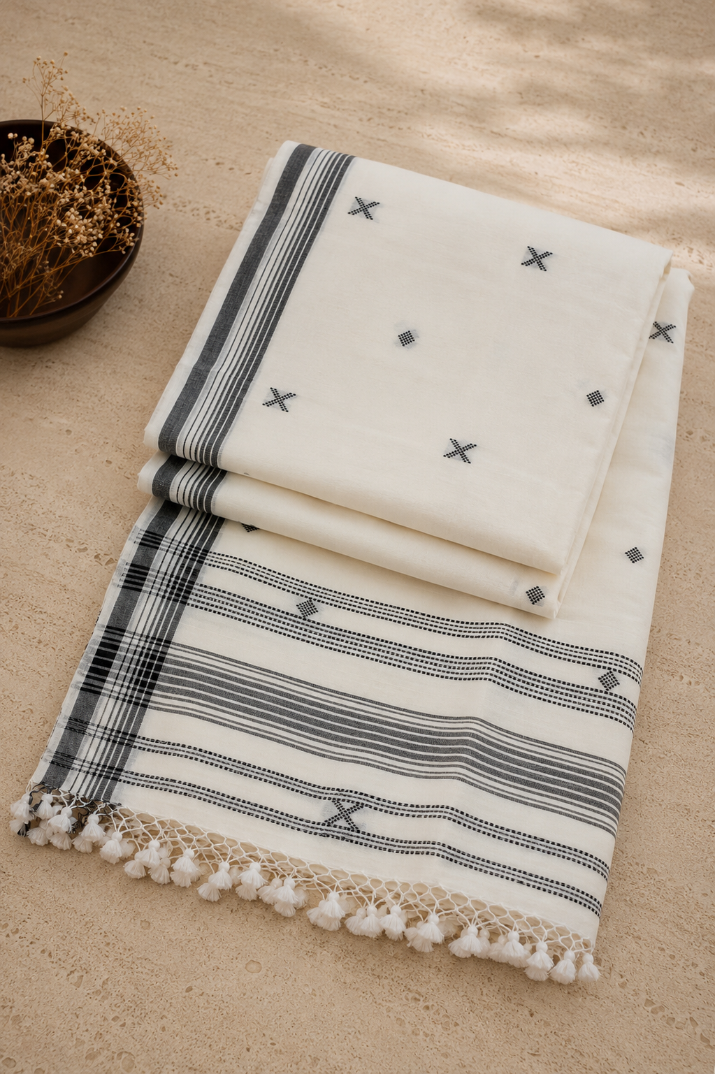 Nisha Prabha - Mercerized cotton Bhujodi Saree