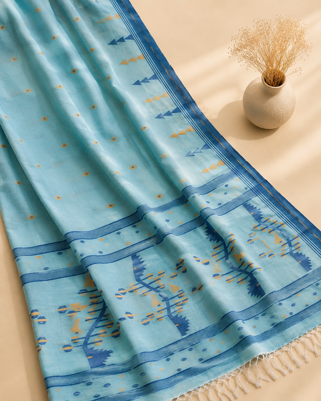 Mridula – Handwoven Bengal Jamdani Cotton Saree