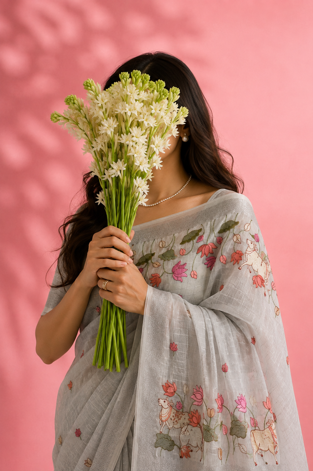 Gauri – Cotton Saree with Pichwai Embroidery