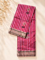 Geeta – Pink Striped Chanderi Silk Saree