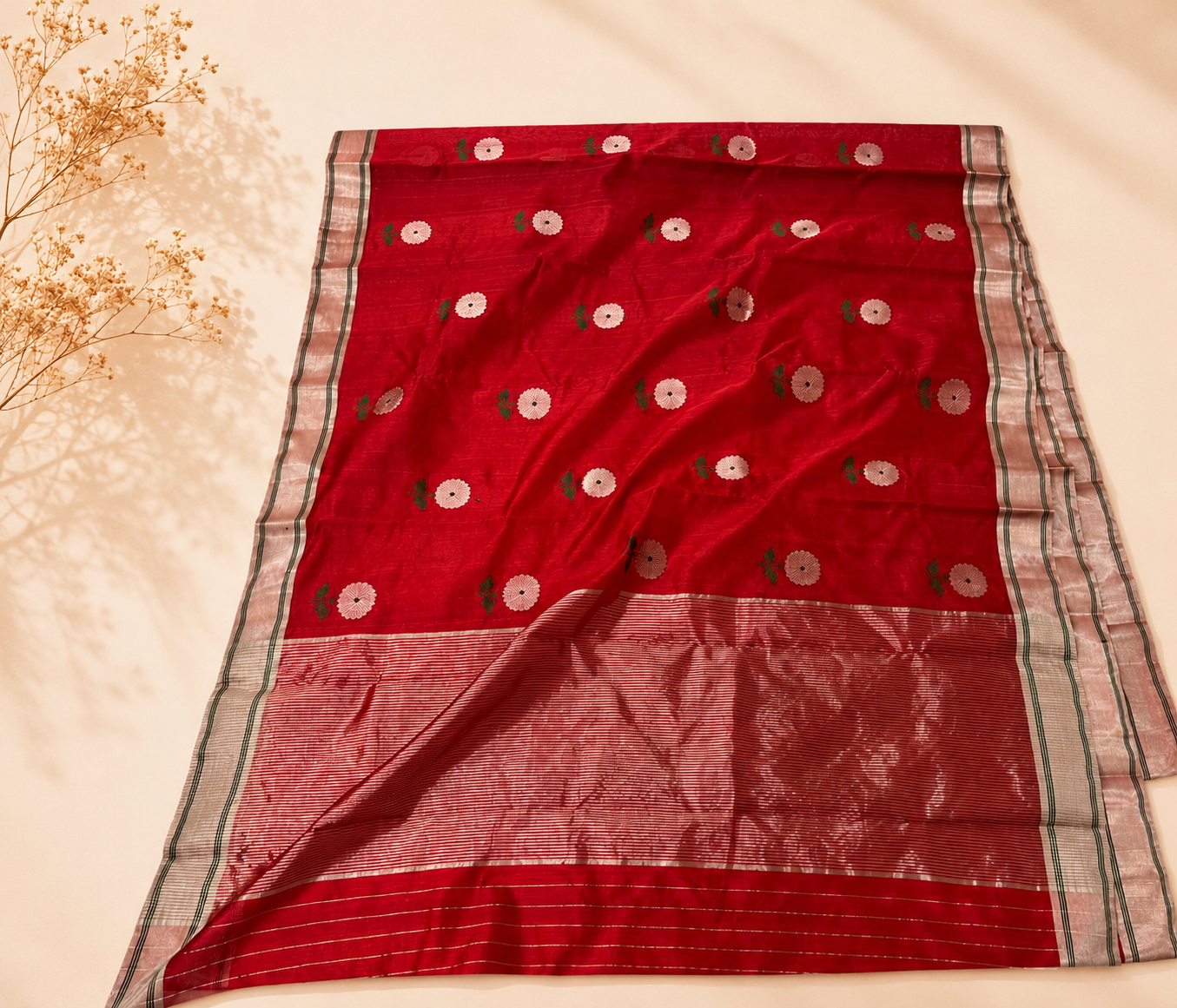 Jaya – Red Chanderi Silk Saree