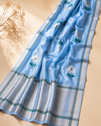 Jyotsna – Sky Blue Chanderi Silk Saree