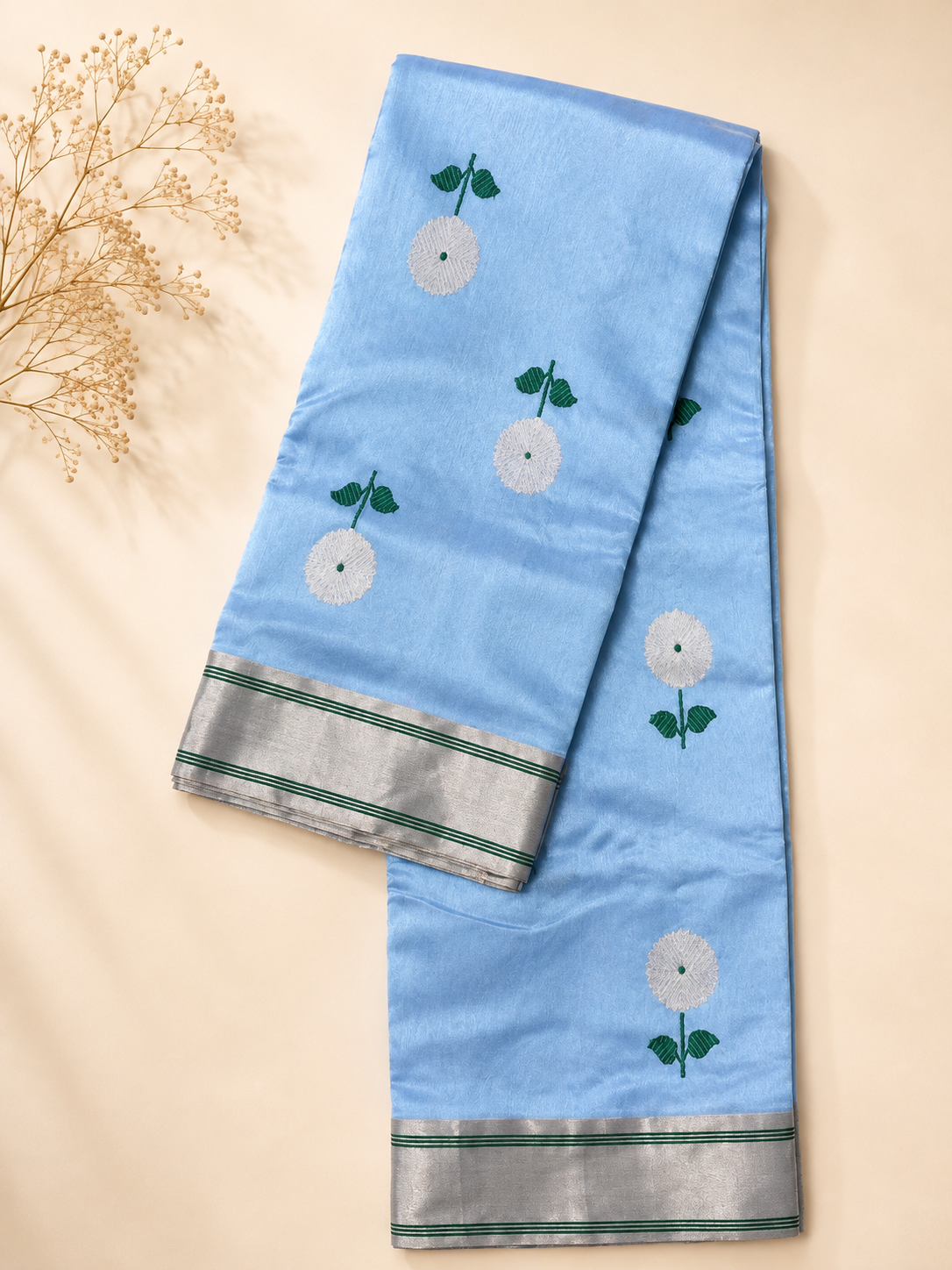 Jyotsna – Sky Blue Chanderi Silk Saree