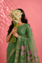 Kamal – Cotton Saree with Lotus Embroidery