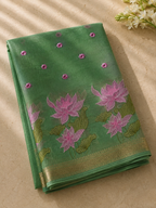 Kamal – Cotton Saree with Lotus Embroidery