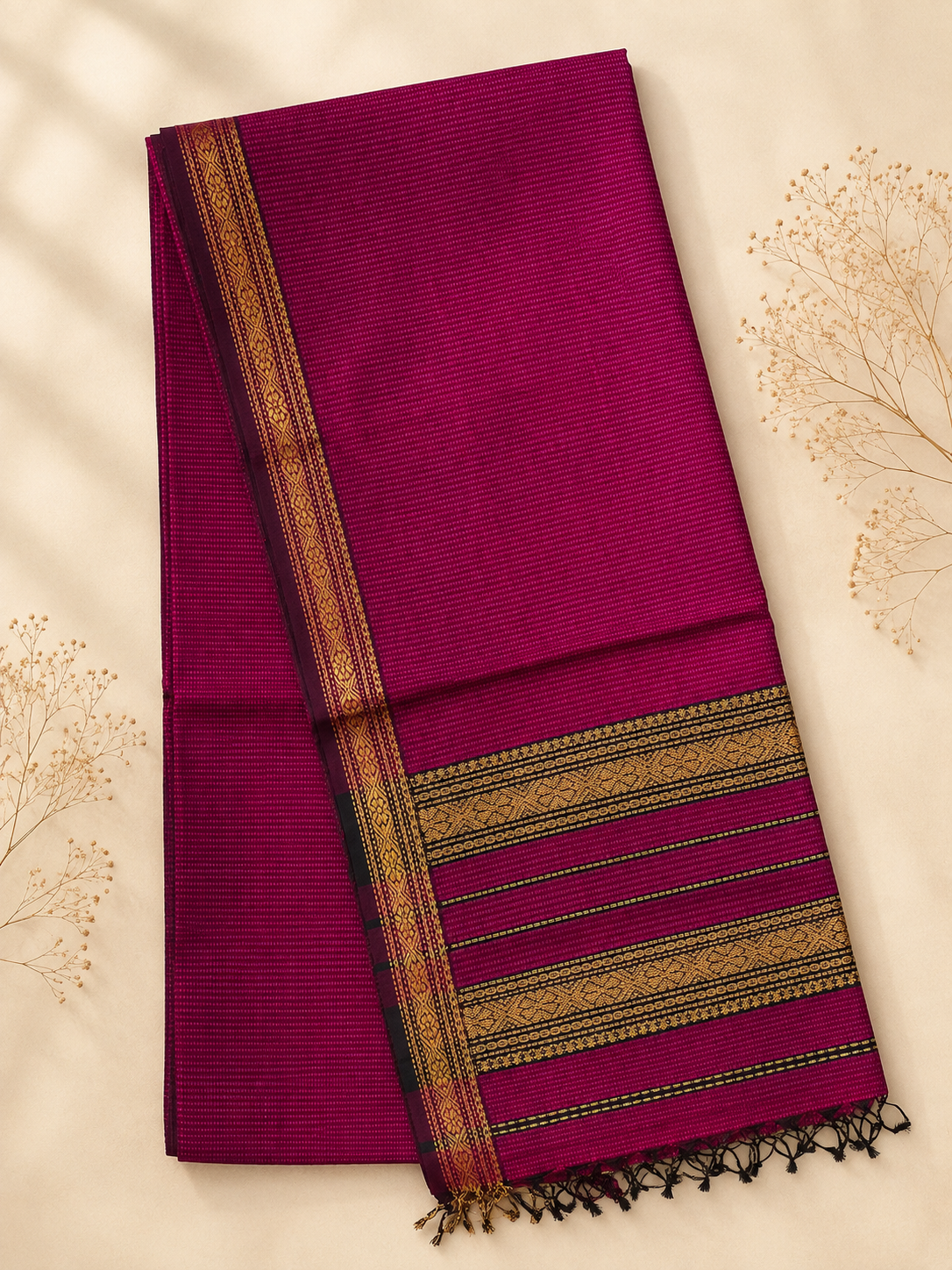 Kanchan – Pink Garbha Reshmi Maheshwari Silk Saree