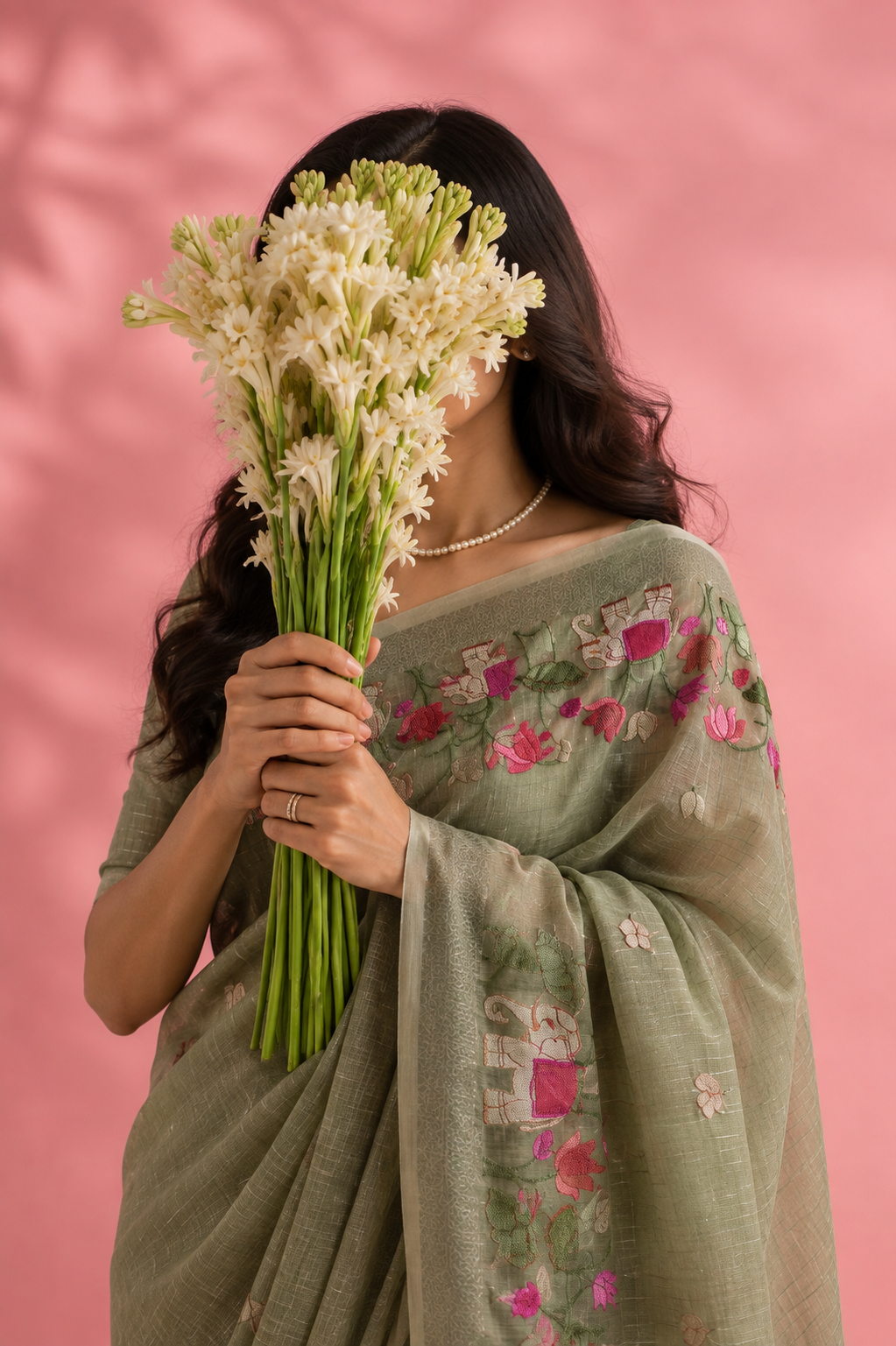 Ketki – Cotton Saree with Pichwai Embroidery