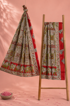 Vijaya – Kalamkari Handblock-Printed Cotton Saree