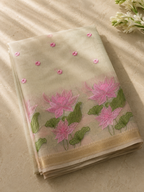 Kshama – Cotton Saree with Lotus Embroidery