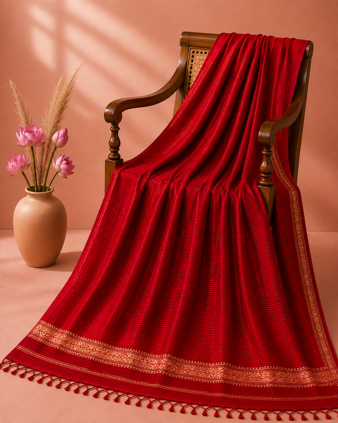 Kumkum – Red Garbha Reshmi Maheshwari Silk Saree