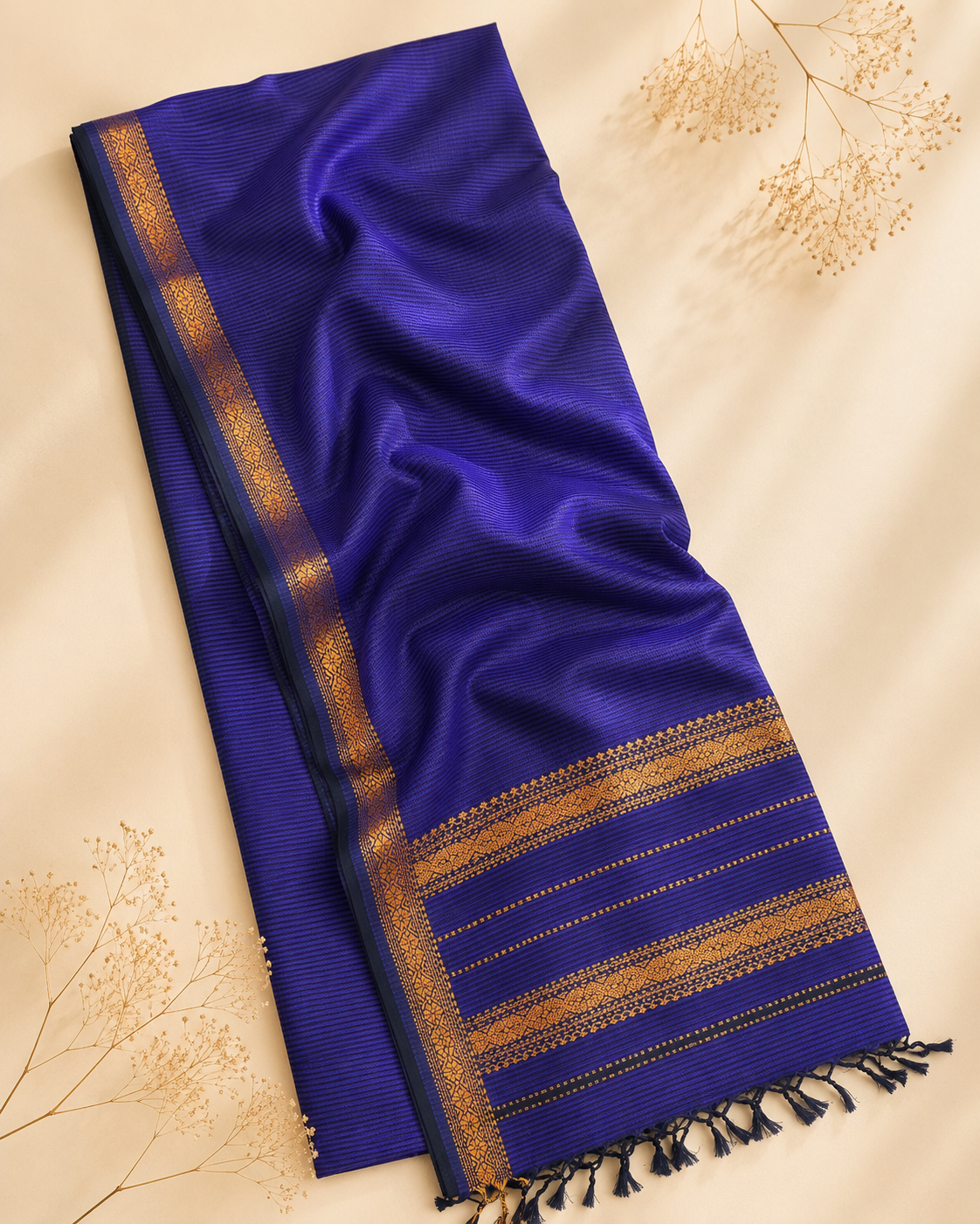 Manikya – Purple Garbha Reshmi Maheshwari Silk Saree