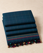 Manisha – Dark Blue Cotton Saree with Kantha Work