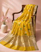 Manjushree – Yellow Chanderi Silk Saree