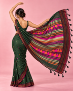 Muskaan – Green Cotton Dongria Saree