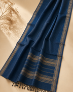 Nirvi – Blue Garbha Reshmi Maheshwari Silk Saree