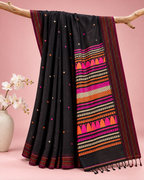 Nishita – Black Cotton Dongria Saree