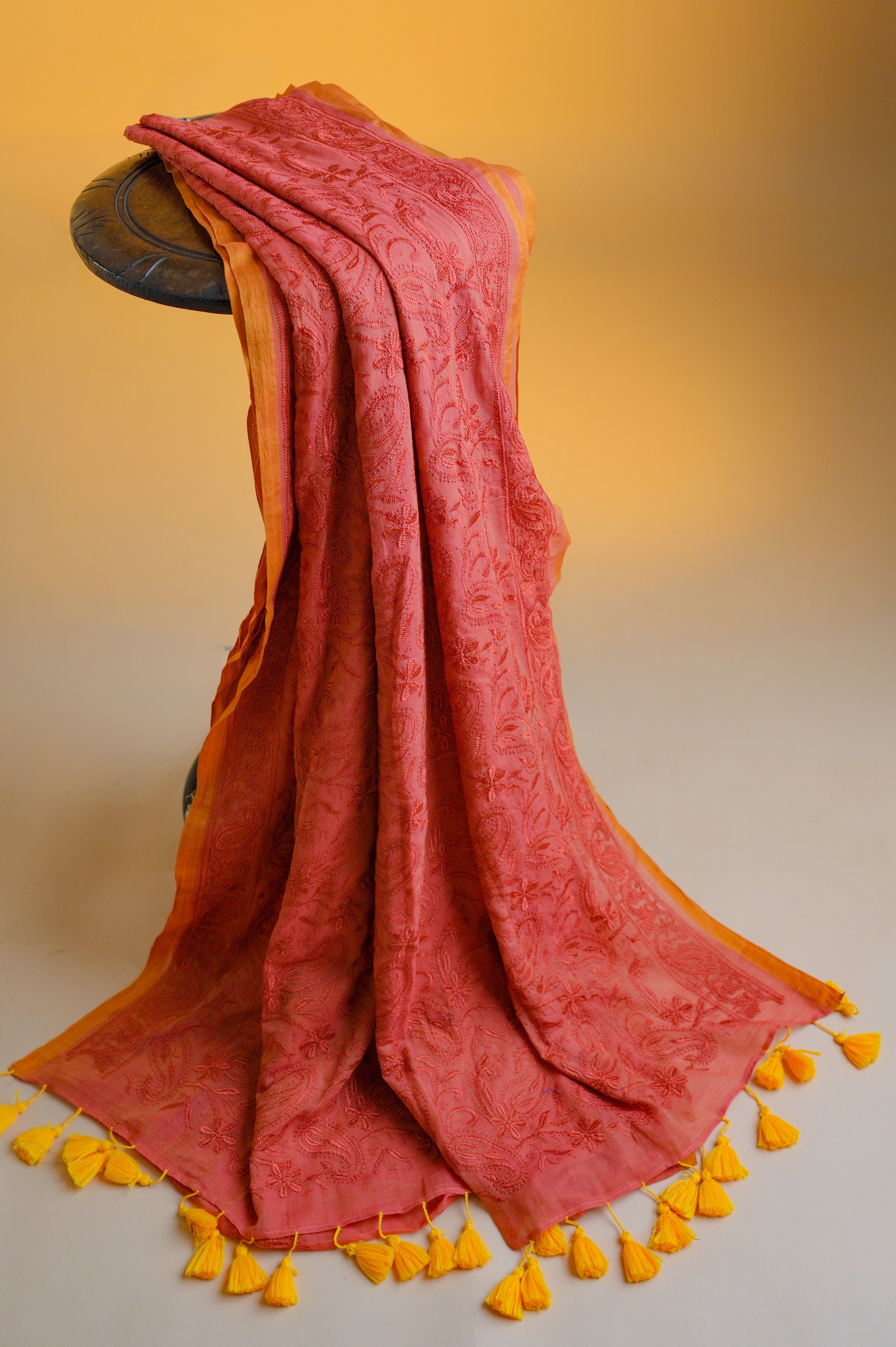 Sindoori – Mul Cotton Chikankari Saree