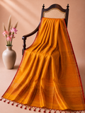 Prabha – Dual-Toned Yellow Maheshwari Silk Saree
