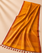 Prabha – Dual-Toned Yellow Maheshwari Silk Saree