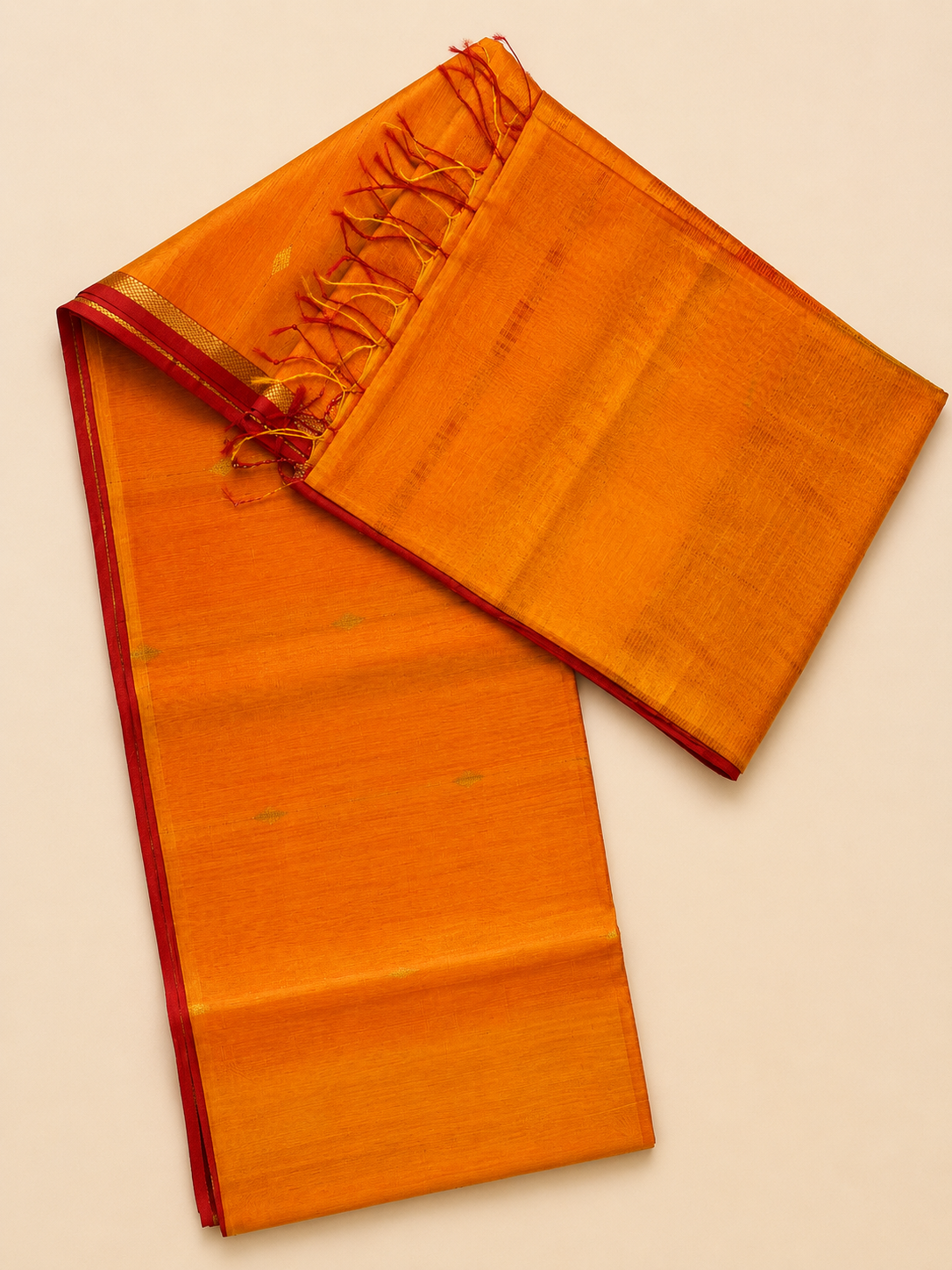 Prabha – Dual-Toned Yellow Maheshwari Silk Saree