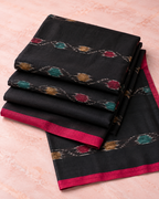 Raina – Classic Black Cotton Saree