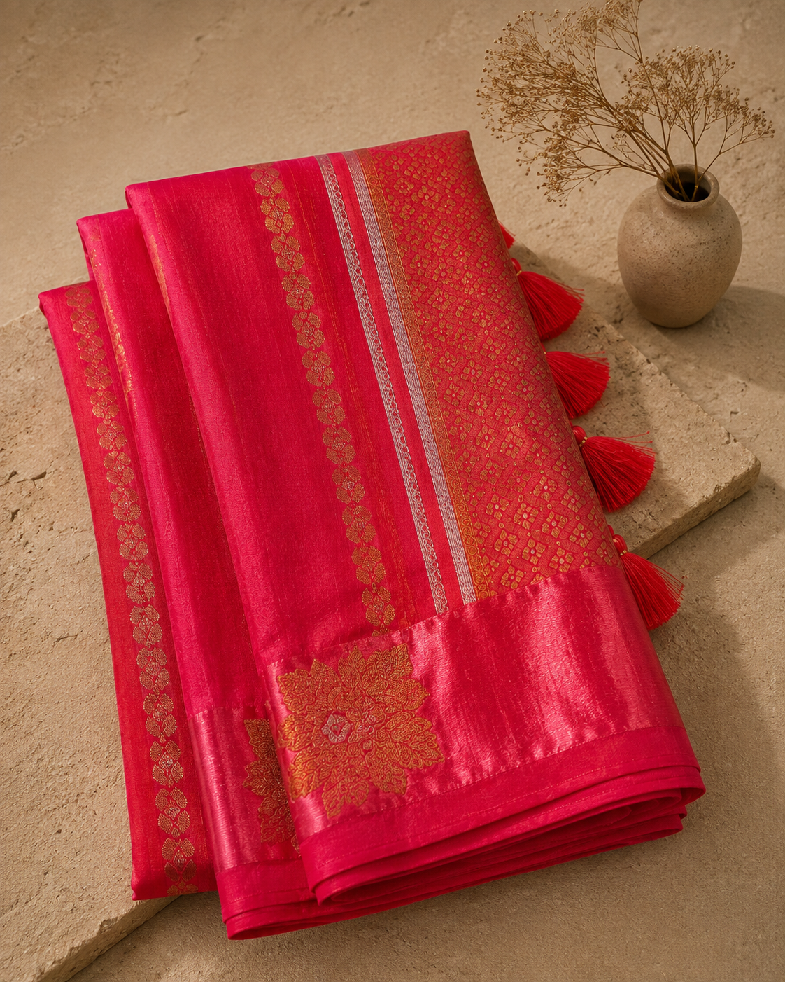 Reena – Fuchsia Pink Banarasi Silk Saree