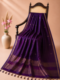 Rushali – Dual-Toned Purple Maheshwari Silk Saree
