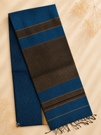 Sagarika – Blue Checked Maheshwari Silk Saree
