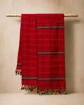 Shamal – Red Cotton Saree with Kantha Work